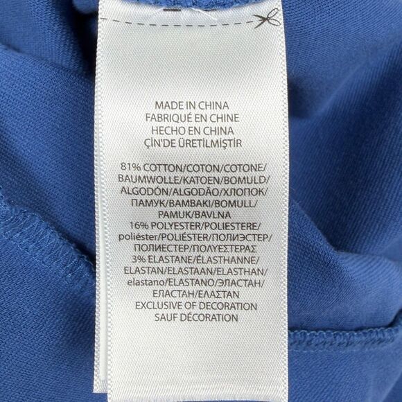 Polo Ralph Lauren Girls 4T Blue Flutter Sleeve Peplum Top Cotton Blend Logo - Picture 8 of 9